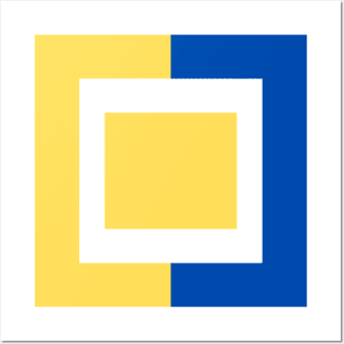 Color blocks Minimal Geometric blue Yellow Posters and Art